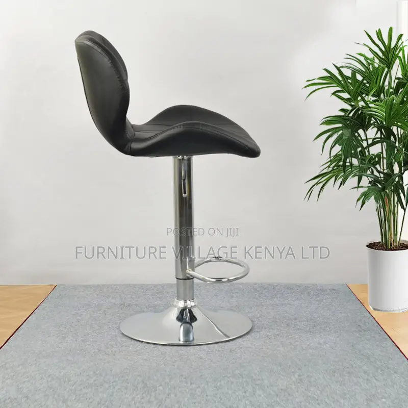 Height Adjustable Leather Cushioned Reception Stool