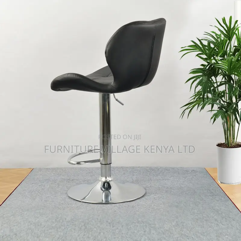 Height Adjustable Leather Cushioned Reception Stool