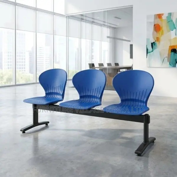 Modern Plastic Backrest 3-Link Reception Bench