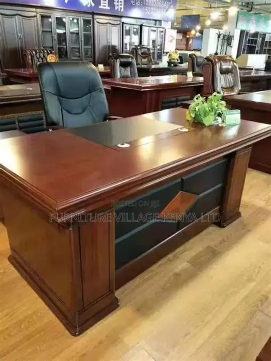 Executive Corner Writing Desk 1800mm Mahogany Finish