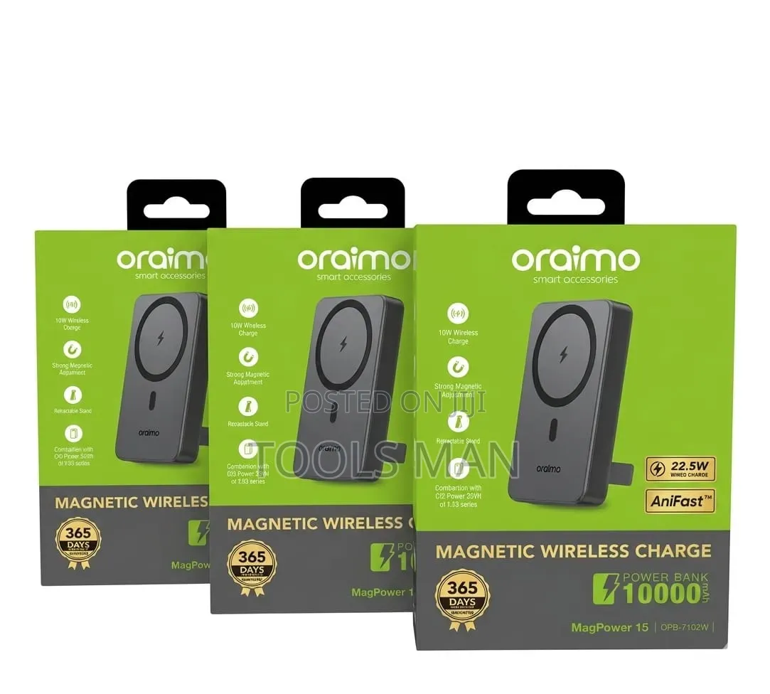 Oraimo Magpower 15 10000mah Magnetic Wireless Power Bank.