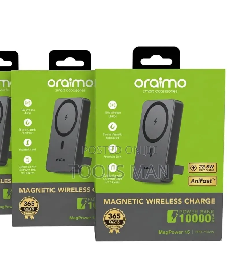 Oraimo Magpower 15 10000mah Magnetic Wireless Power Bank.