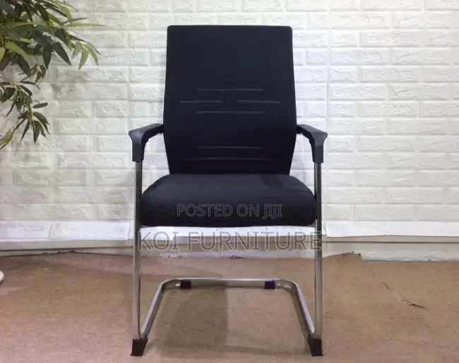 Office Chair : Black Shadow Line S Type Visitor Chair