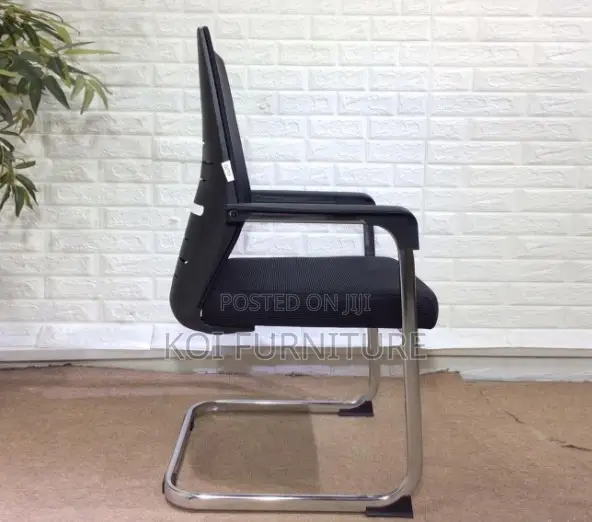 Office Chair : Black Shadow Line S Type Visitor Chair