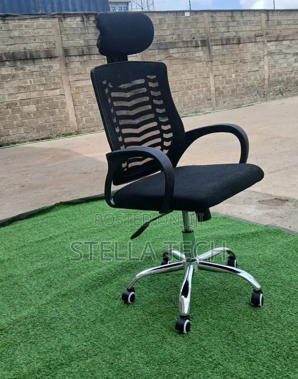 Secretarial Mesh Office Chair With Headrest