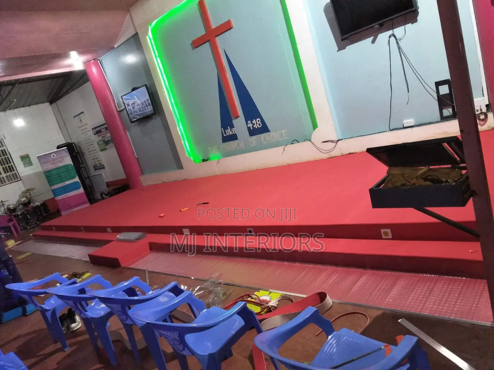 Imported Red Delta Carpet Rolls for Church Flooring Use