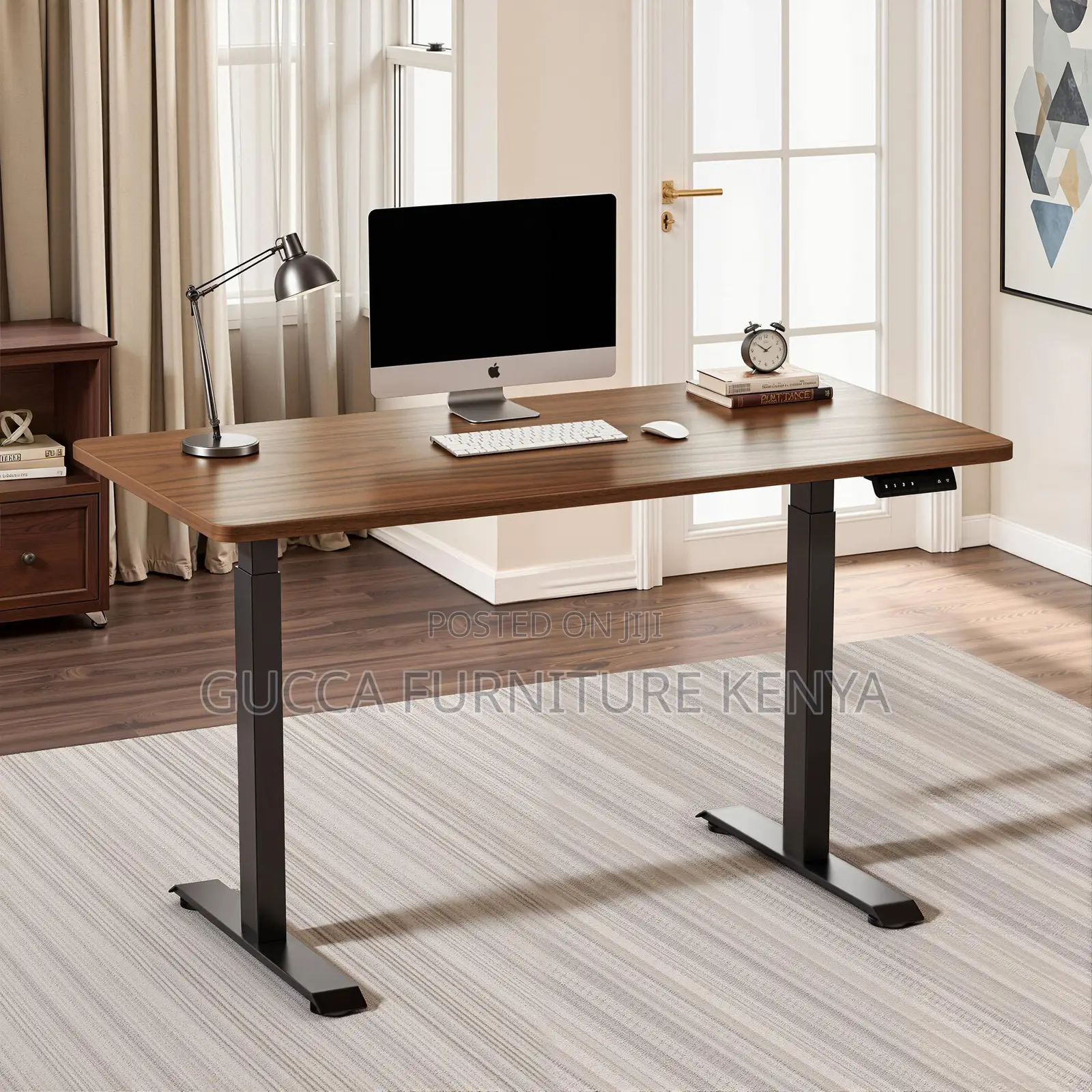 Electric Controlled Sit Stand Lift Computer Desk