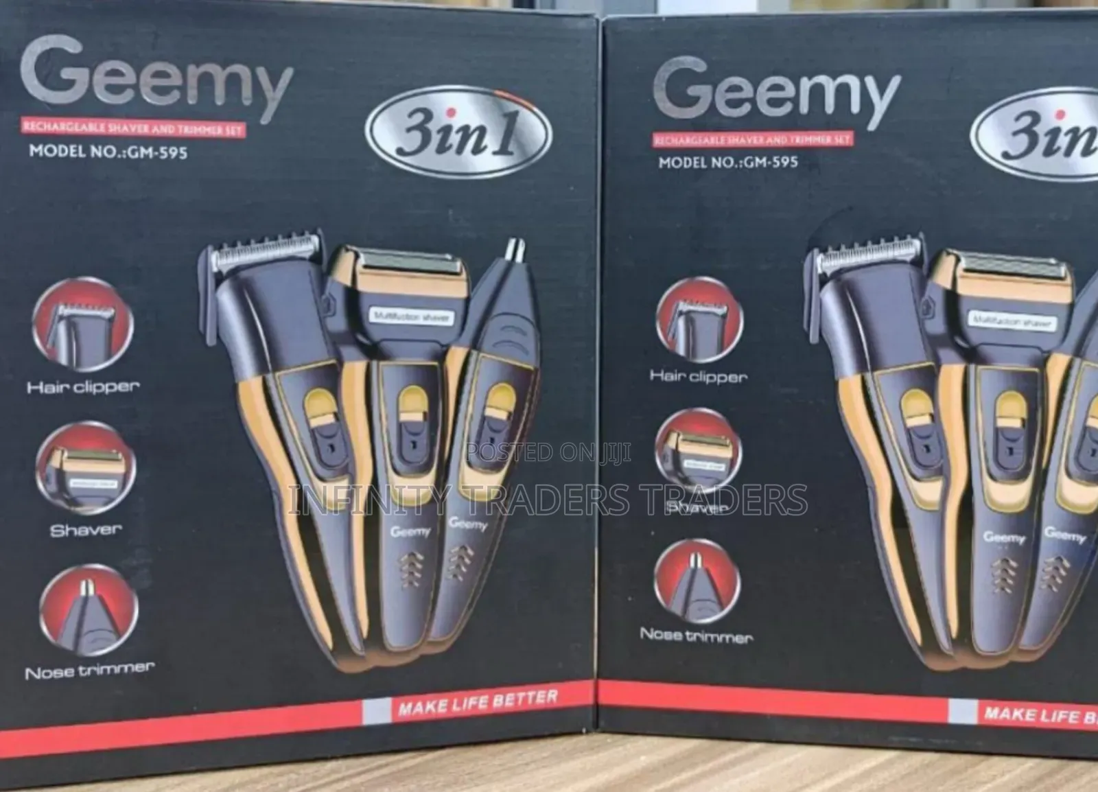 Geemy 3in1 Rechargeable Shaver and Trimmer Set