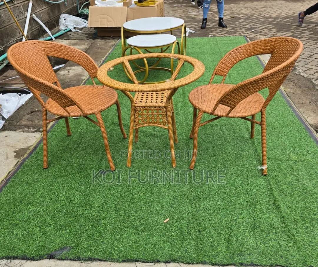 Outdoor Set : 2-Seater Rattan Patio Bistro Set With Chairs