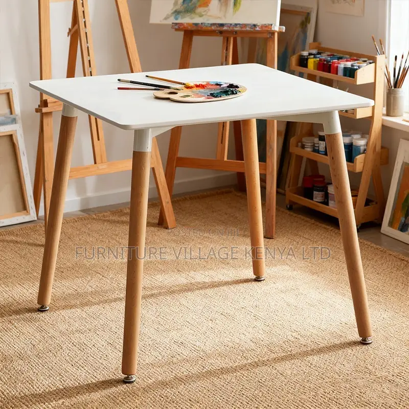 Space-Saving Square Marble Dining Table