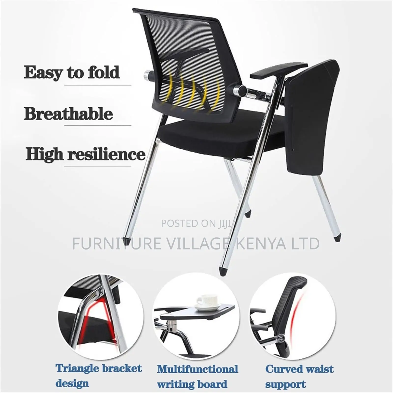 Foldable Stackable Mesh Home Office Training Chair