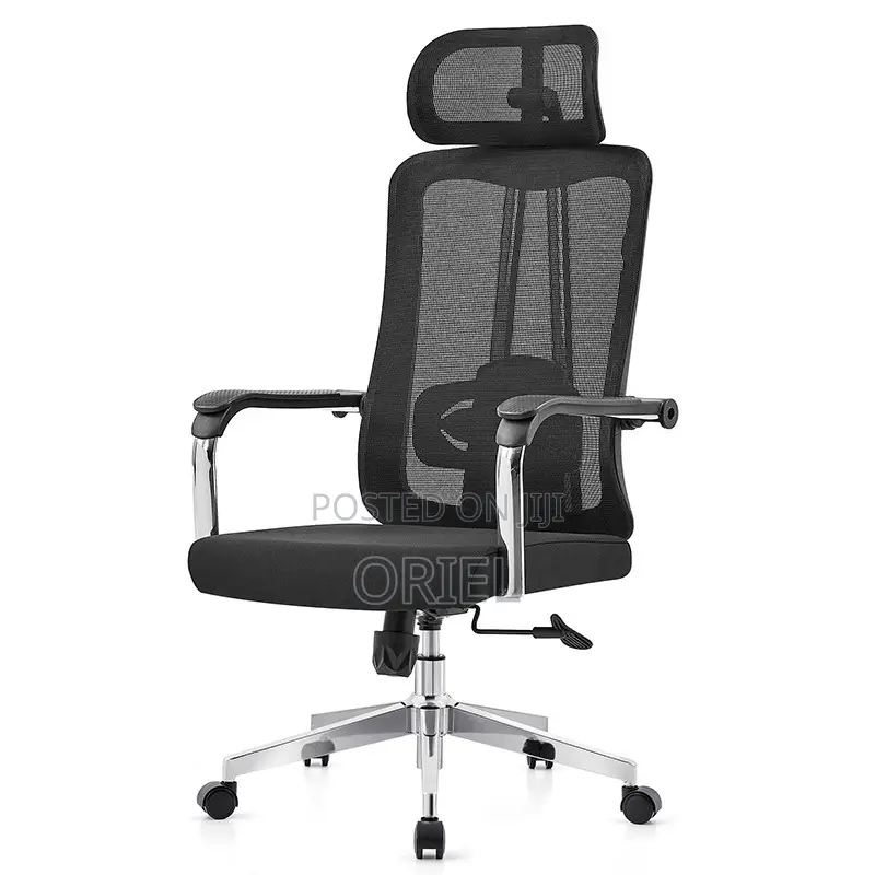 High-Back Office Chair : Black Mesh Backrest Office Chair