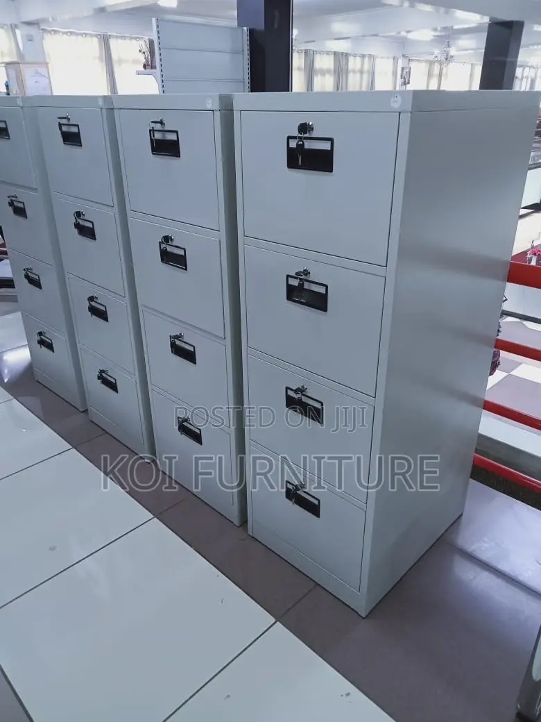 Office Cabinet:4-Drawer Metallic Office Filing Cabinet-Individual Lock