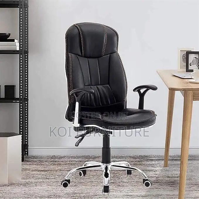 Office Chair : G08 Black Faux Leather Executive Reclining Office Chair