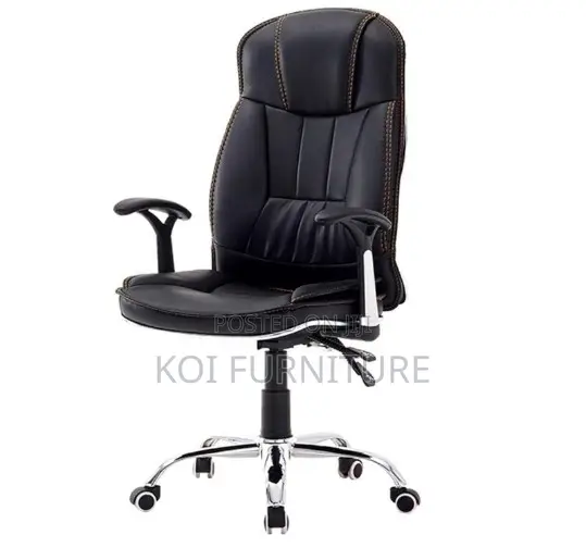 Office Chair : G08 Black Faux Leather Executive Reclining Office Chair