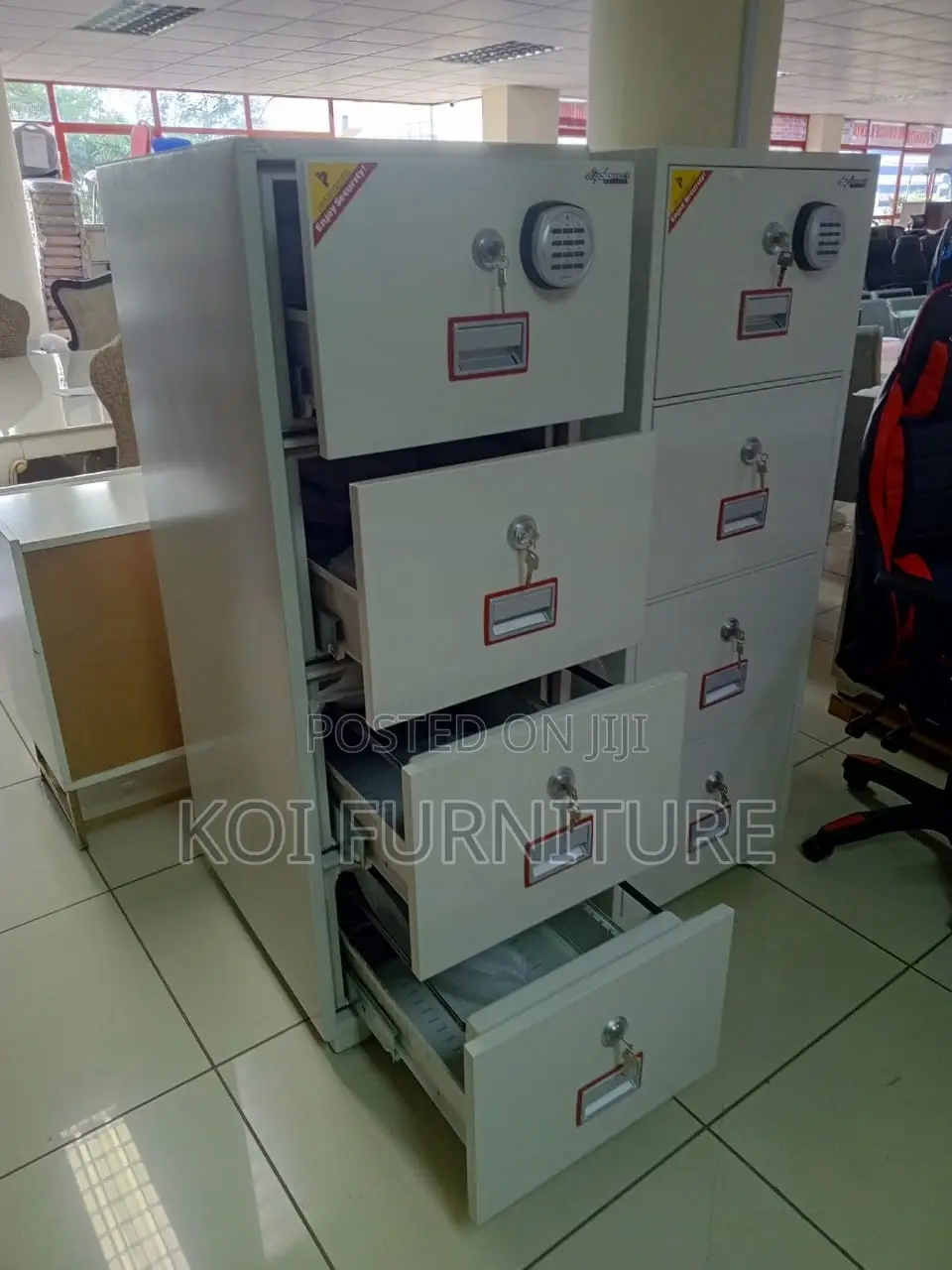 Safe Cabinet : White Diplomat 4-drawer Fireproof Safe Cabinet