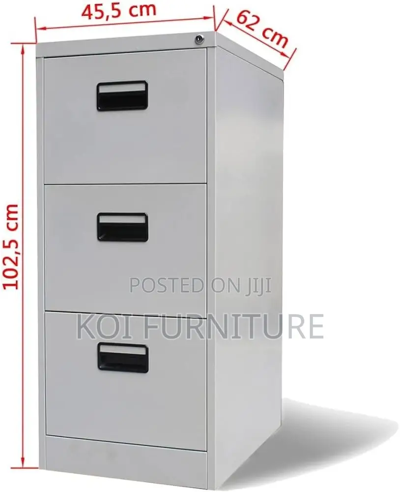 Office Cabinet : V12 3-Drawer Metallic Office Filing Cabinet