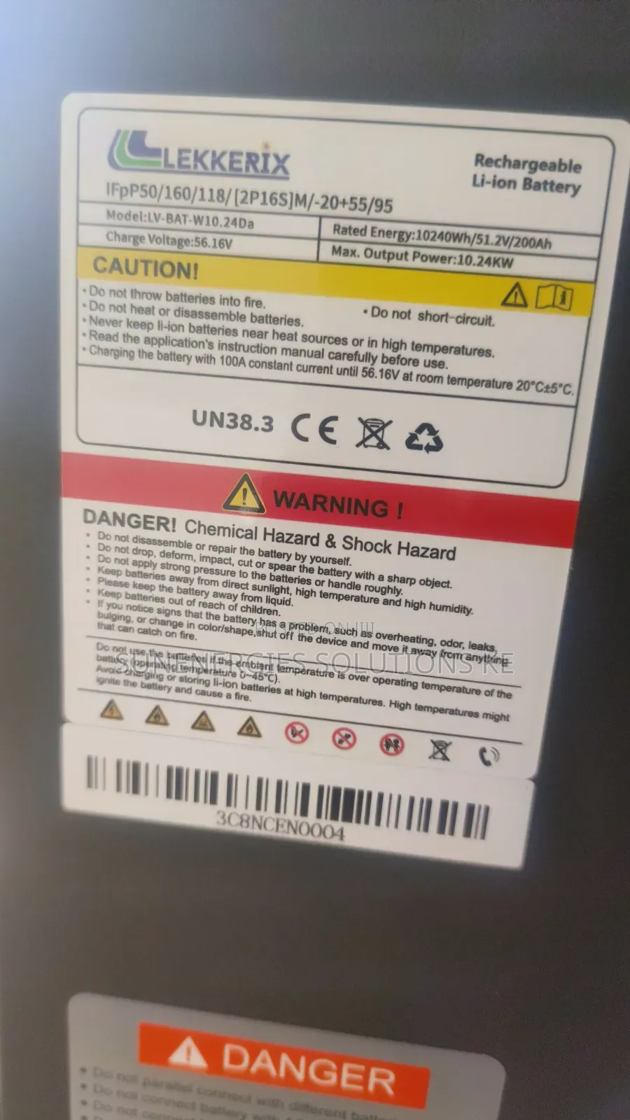 10.12kwh 51.2v Lithium Ion Battery