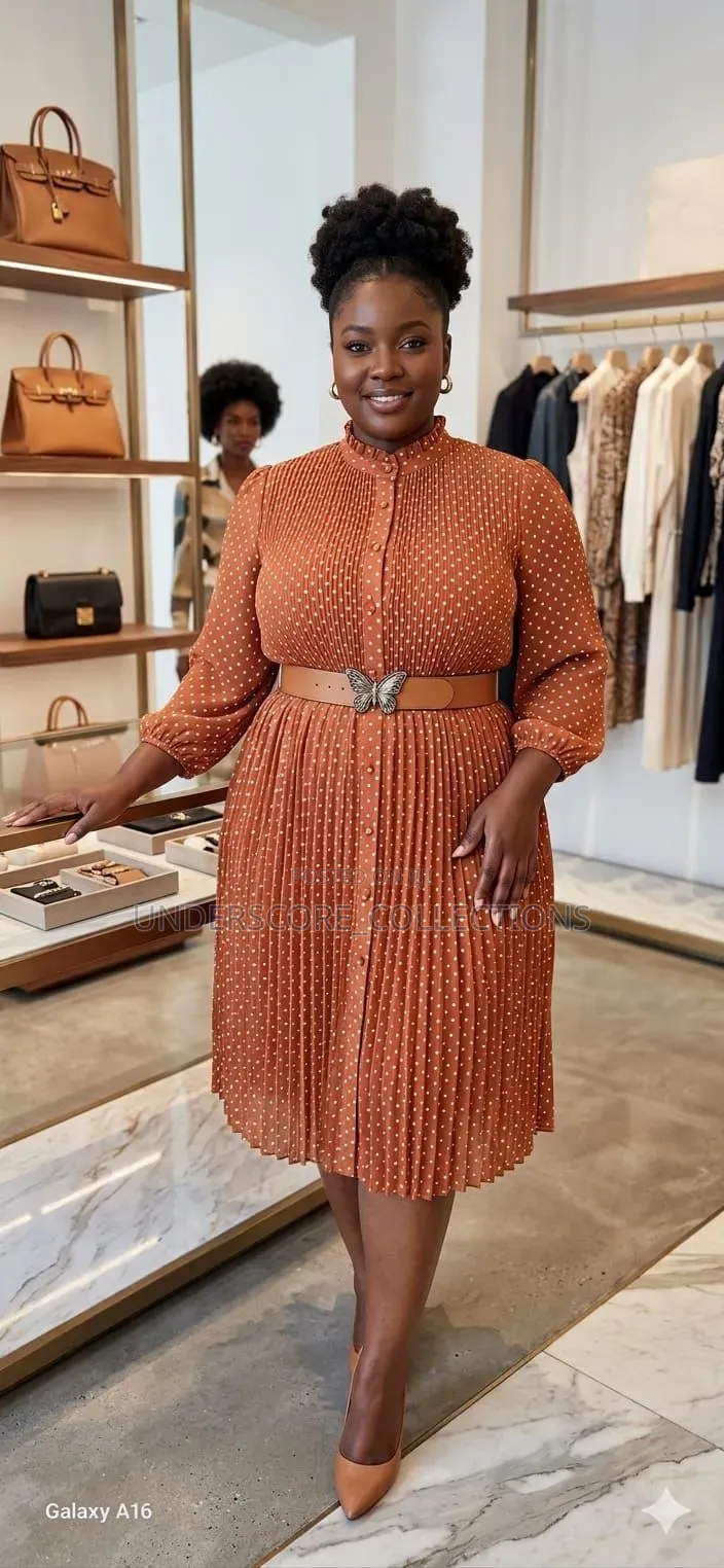 Ladies Polka Dots a Line Dresses