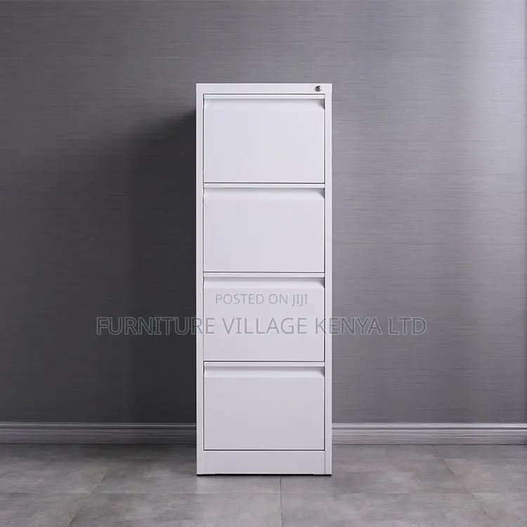 Modern Full White 4-Drawer Office File Cabinet