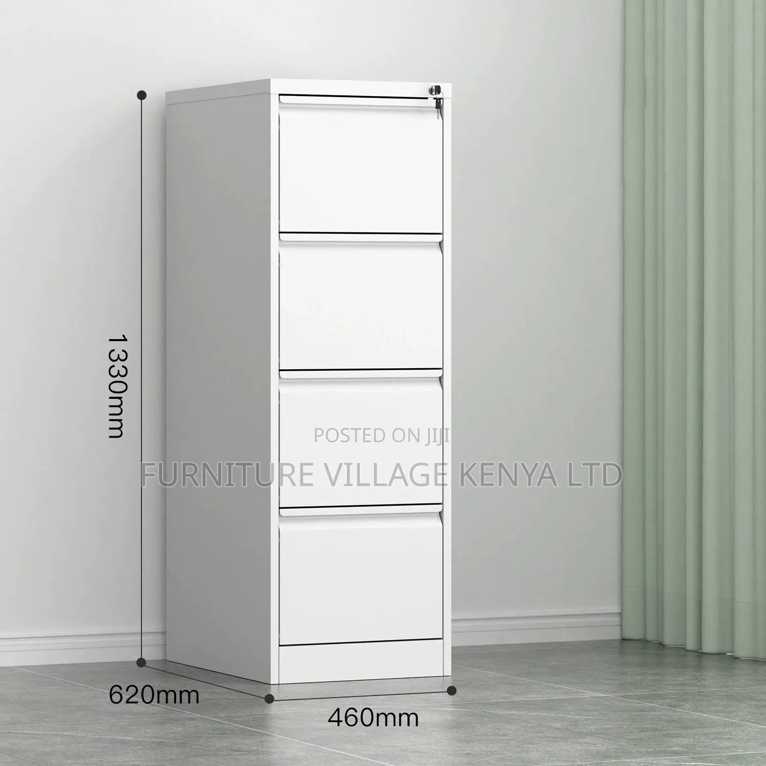 Modern Full White 4-Drawer Office File Cabinet