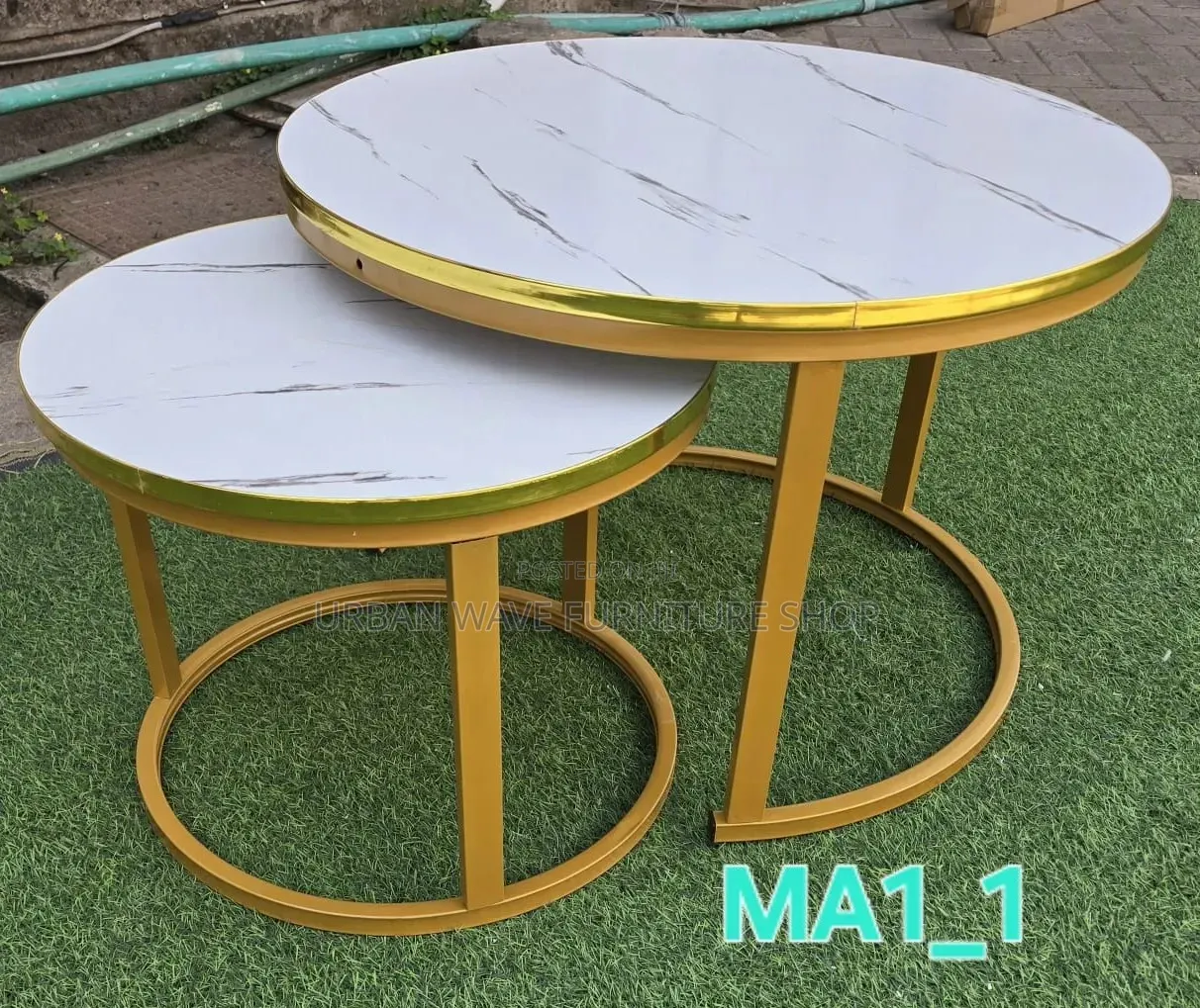 White Top Brown Stands Coffee Table