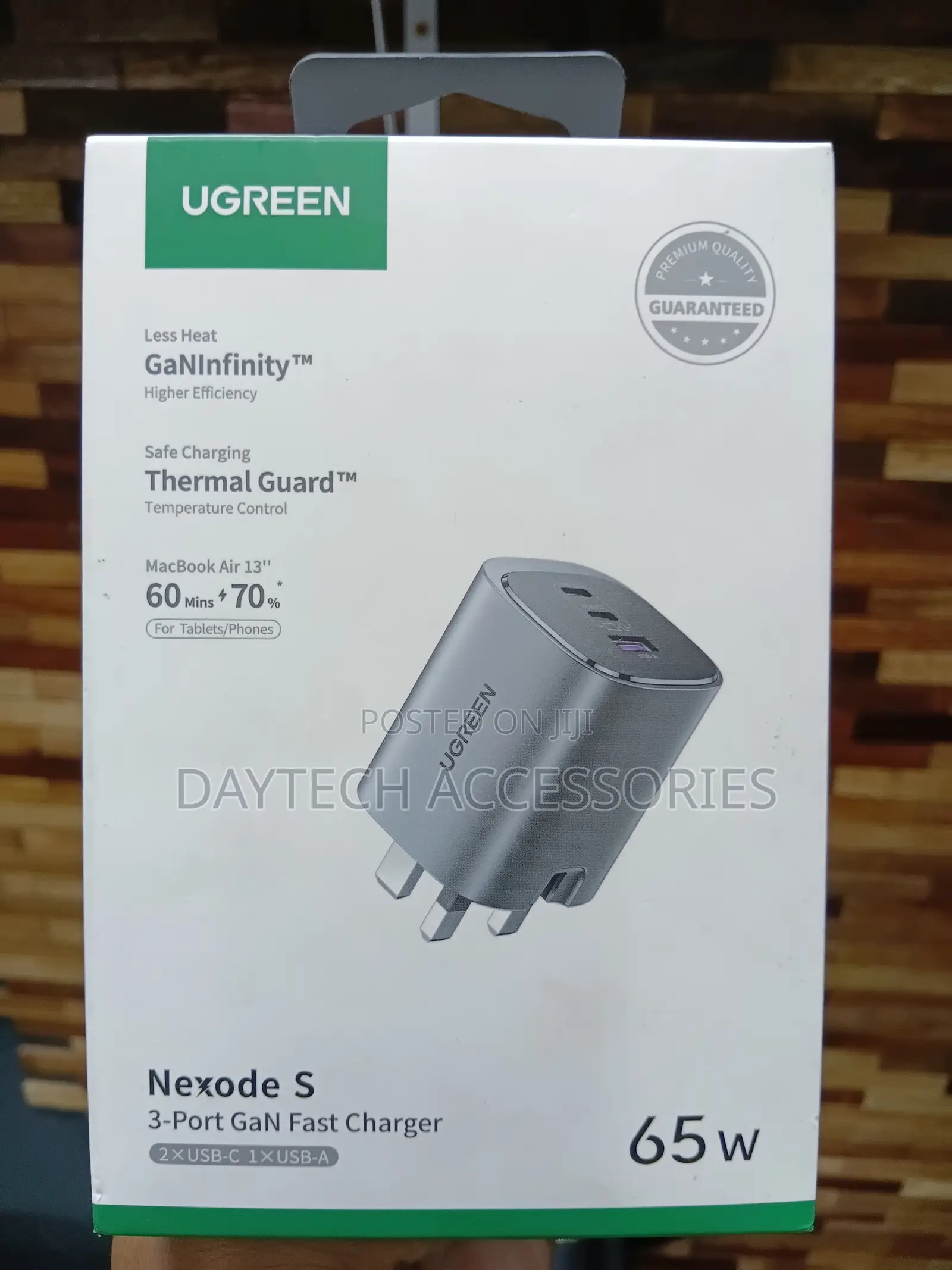 Ugreen Nexode S 65w Gan Fast Charger With 2 Usb-C and 1 Usb-a Ports.