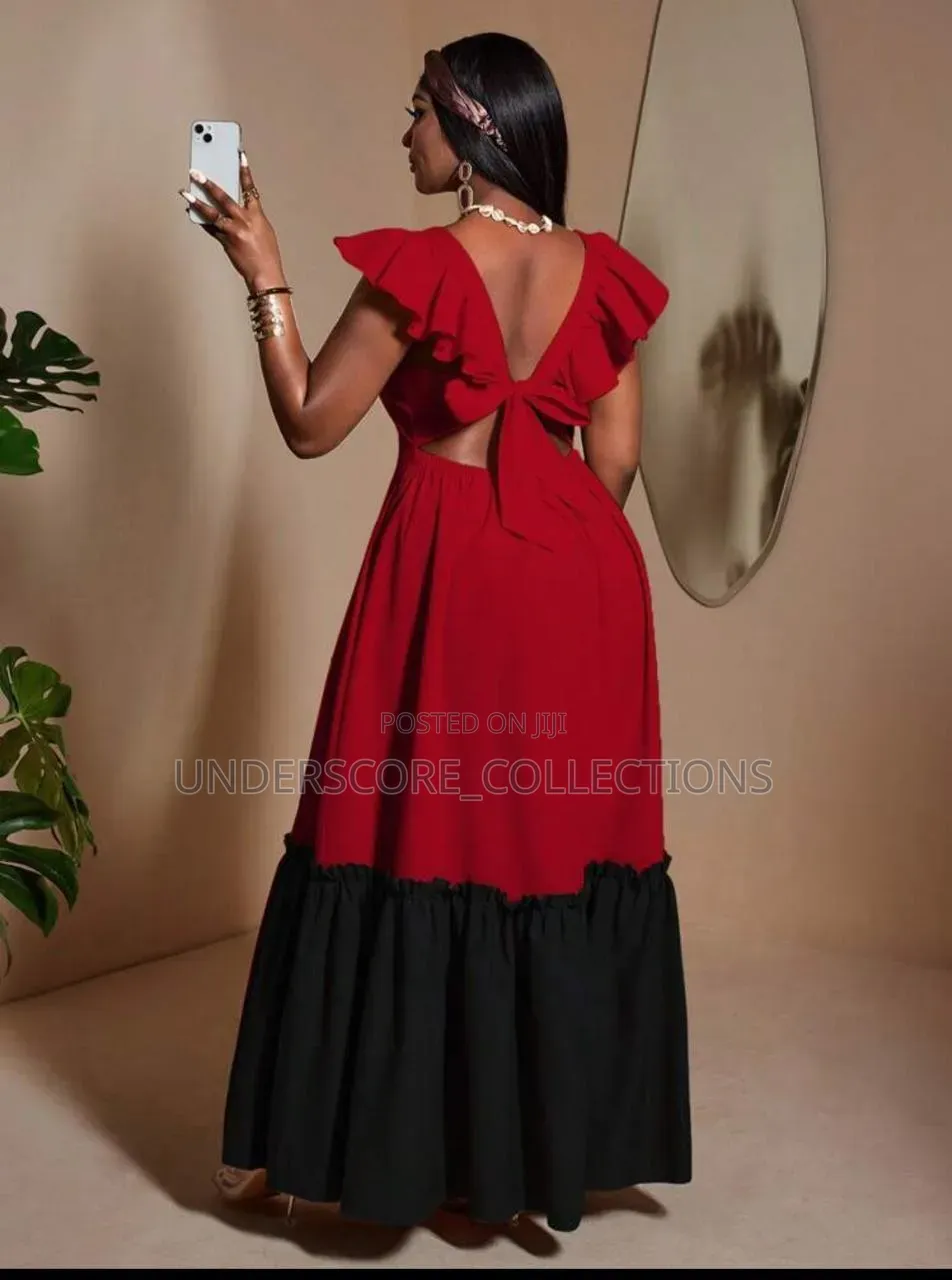 Ladies Maxi Multi Colour Bare Back Dresses