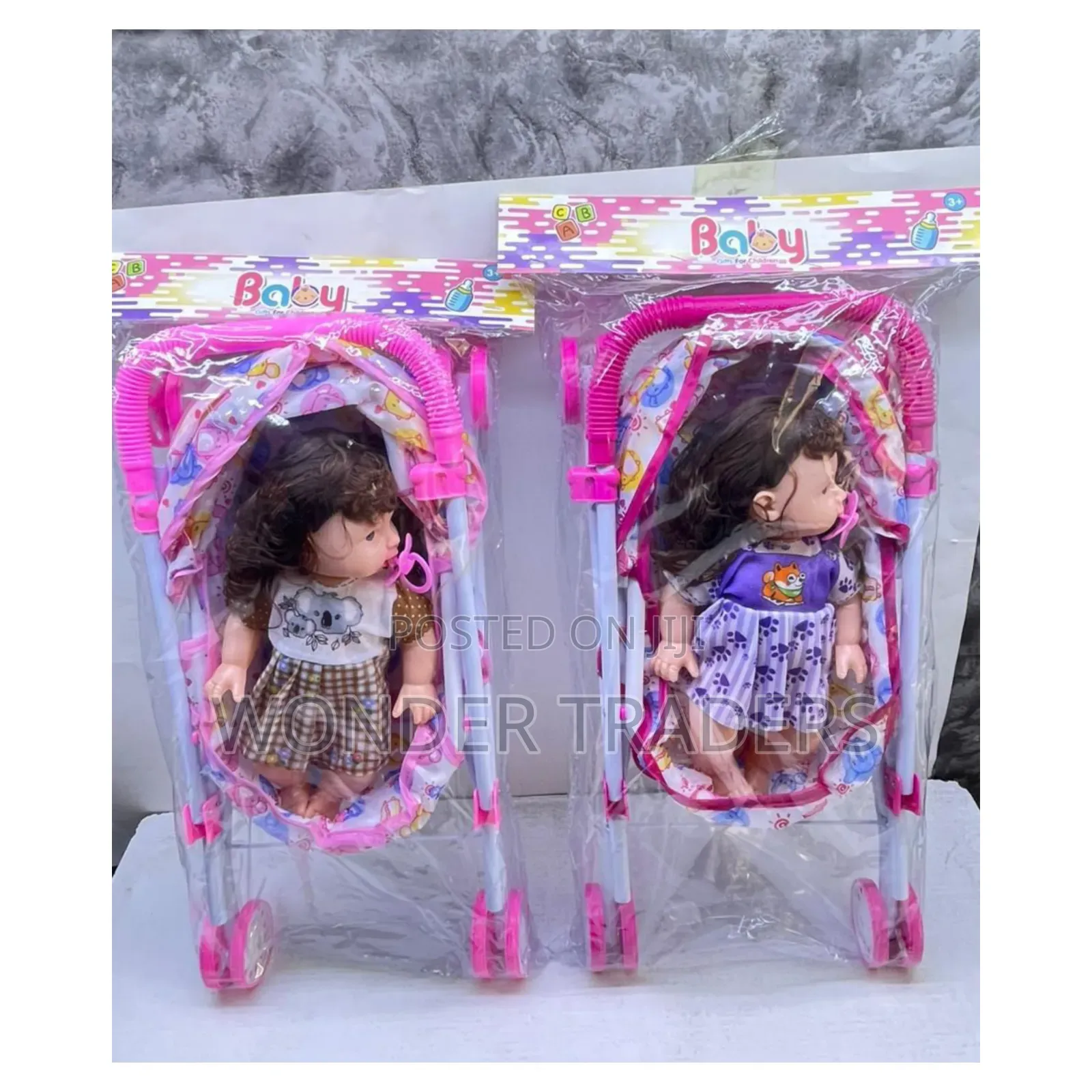 Kids Stroller and Doll ,Doll 30cm Long ,Stroller 52cm Long