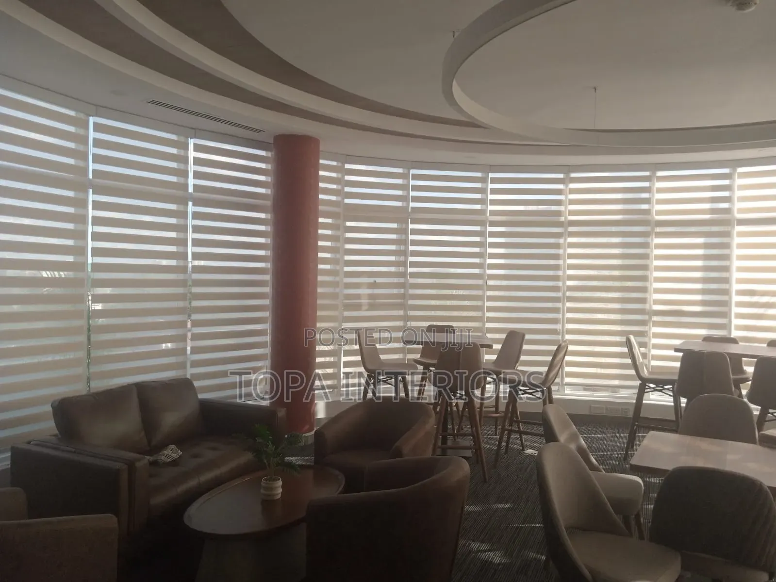 Curved Window Horizontal Office Roller Blinds Supply and Installation