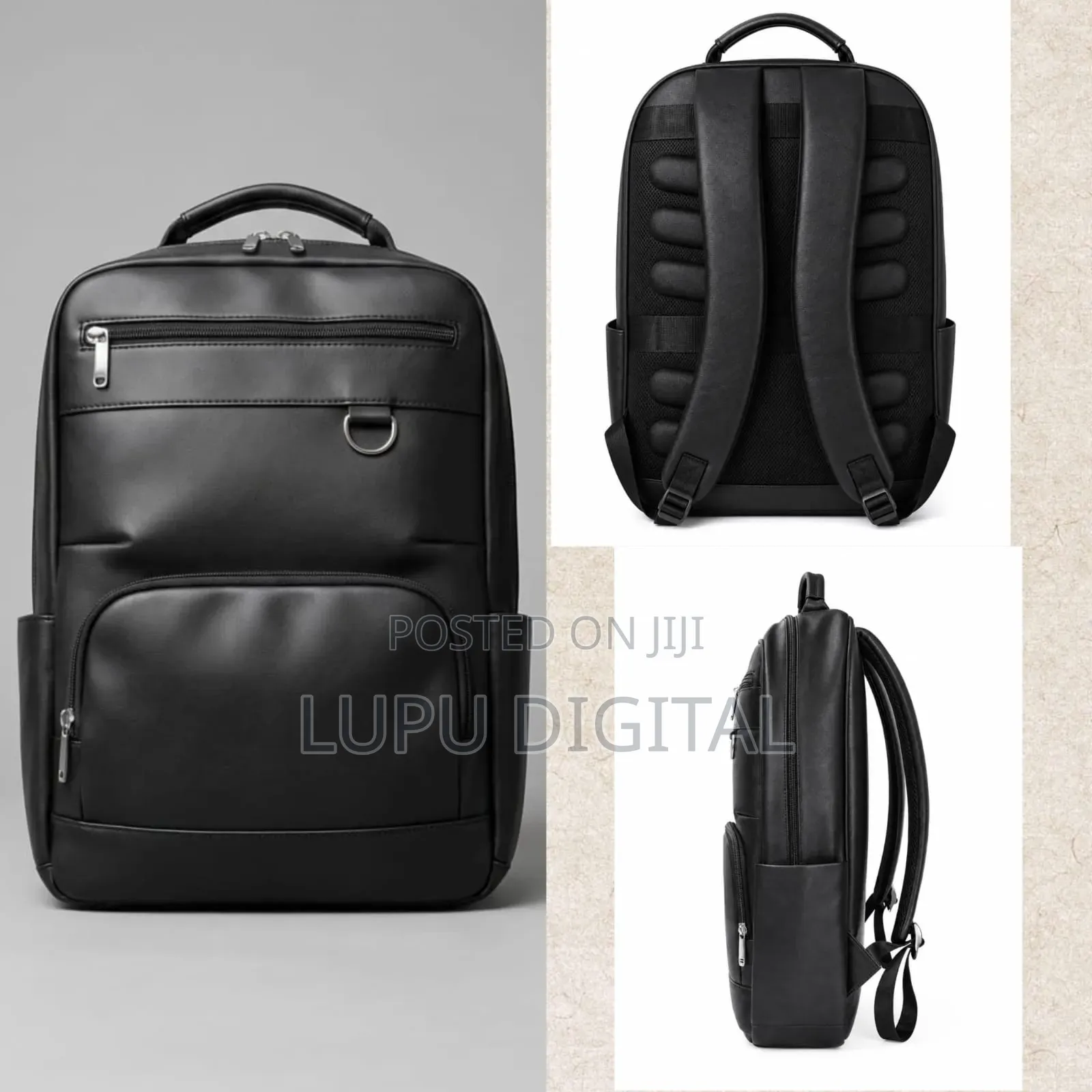 Professional Sleek Leather Business Backpack