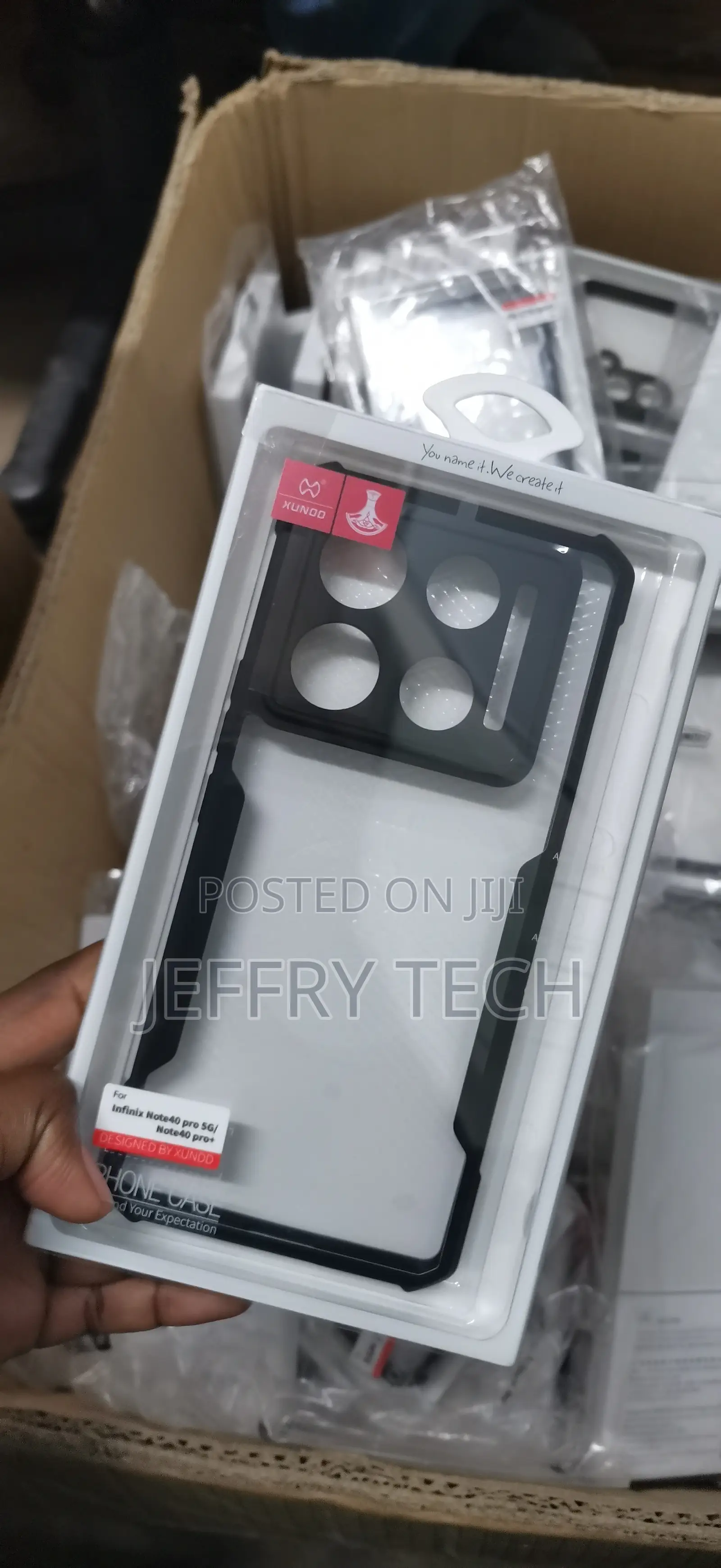 Shockproof Phone Case for the Infinix Note 40 Pro 5g/Pro+ in Black.