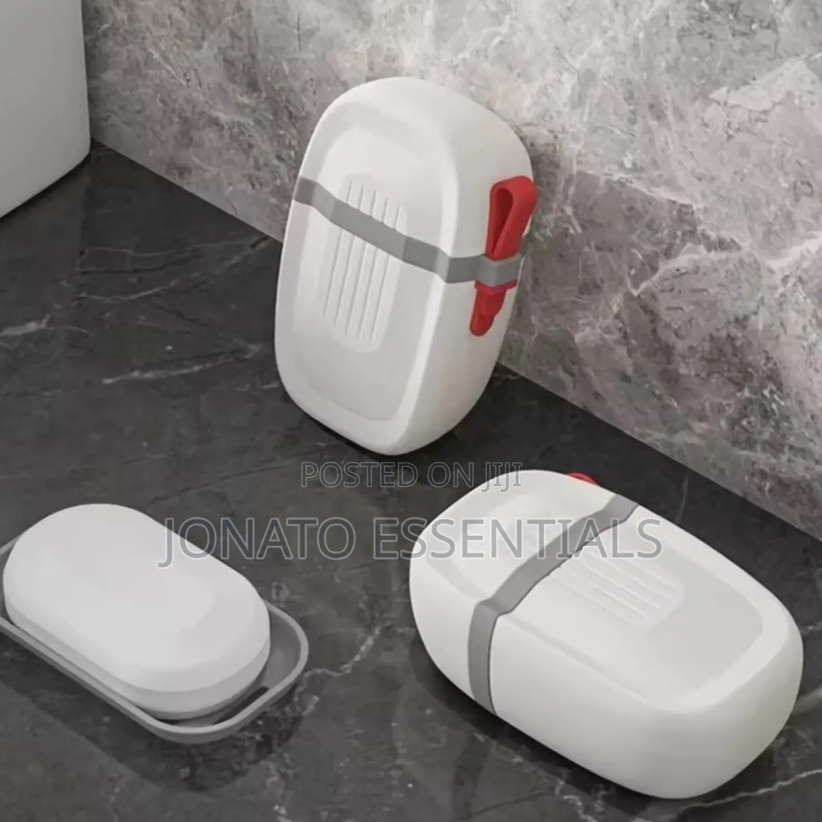 Portable Soap Box With Drain Tray Locking Strap Leakproof Soap Dish