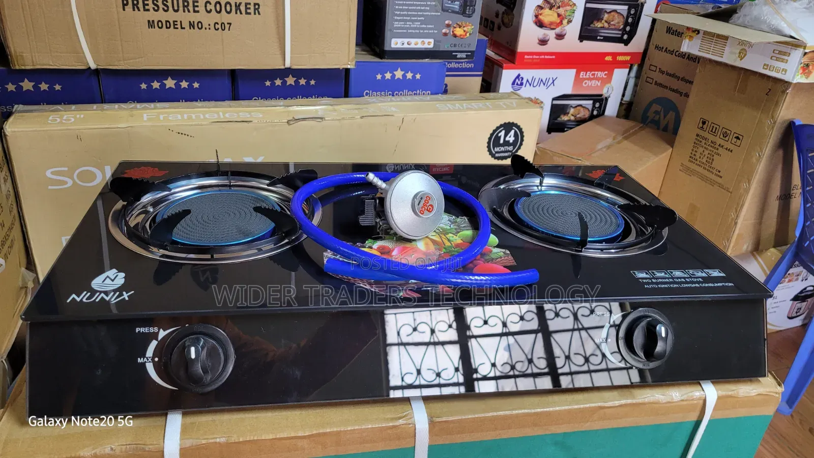 Nunix Infrared Glasstop 2 Burner Low Gas Stove/Cooker