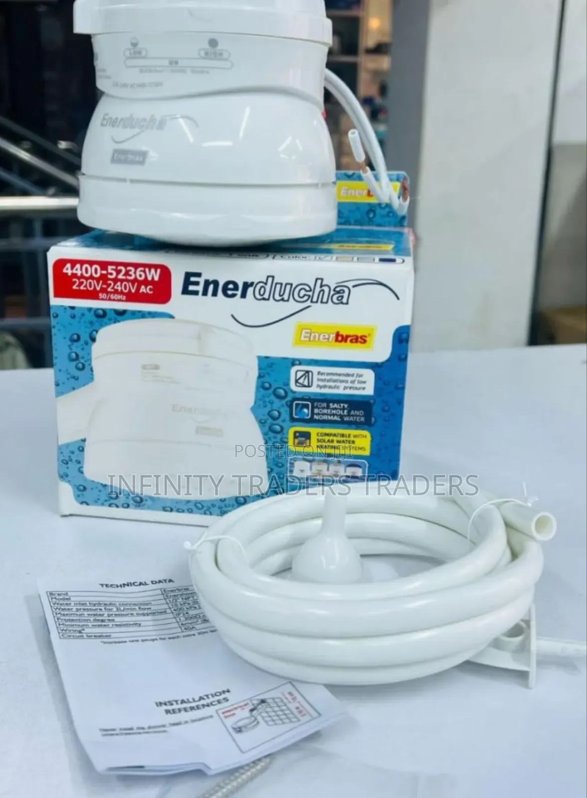 Enerbras Enerducha 3t Instant Shower Head for Salty Water