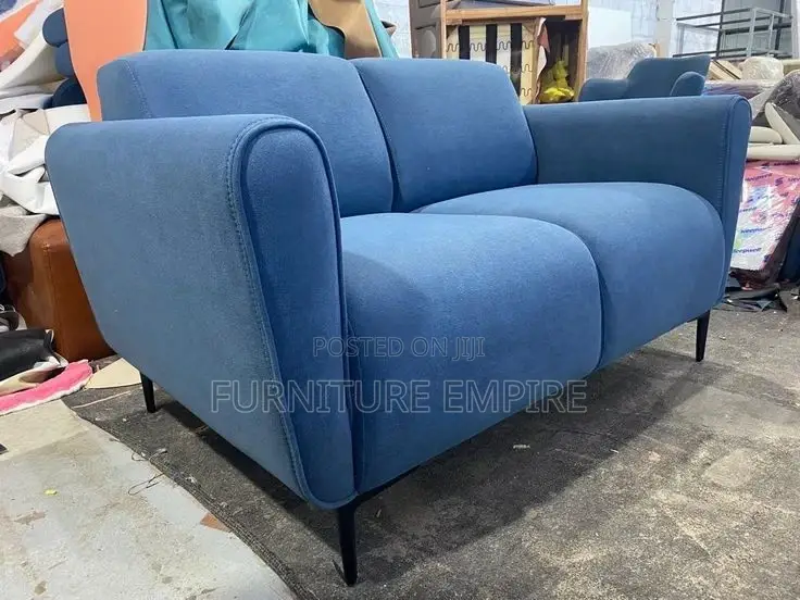 Contemporary Blue Two-Seater Sofa – Sleek Stylish