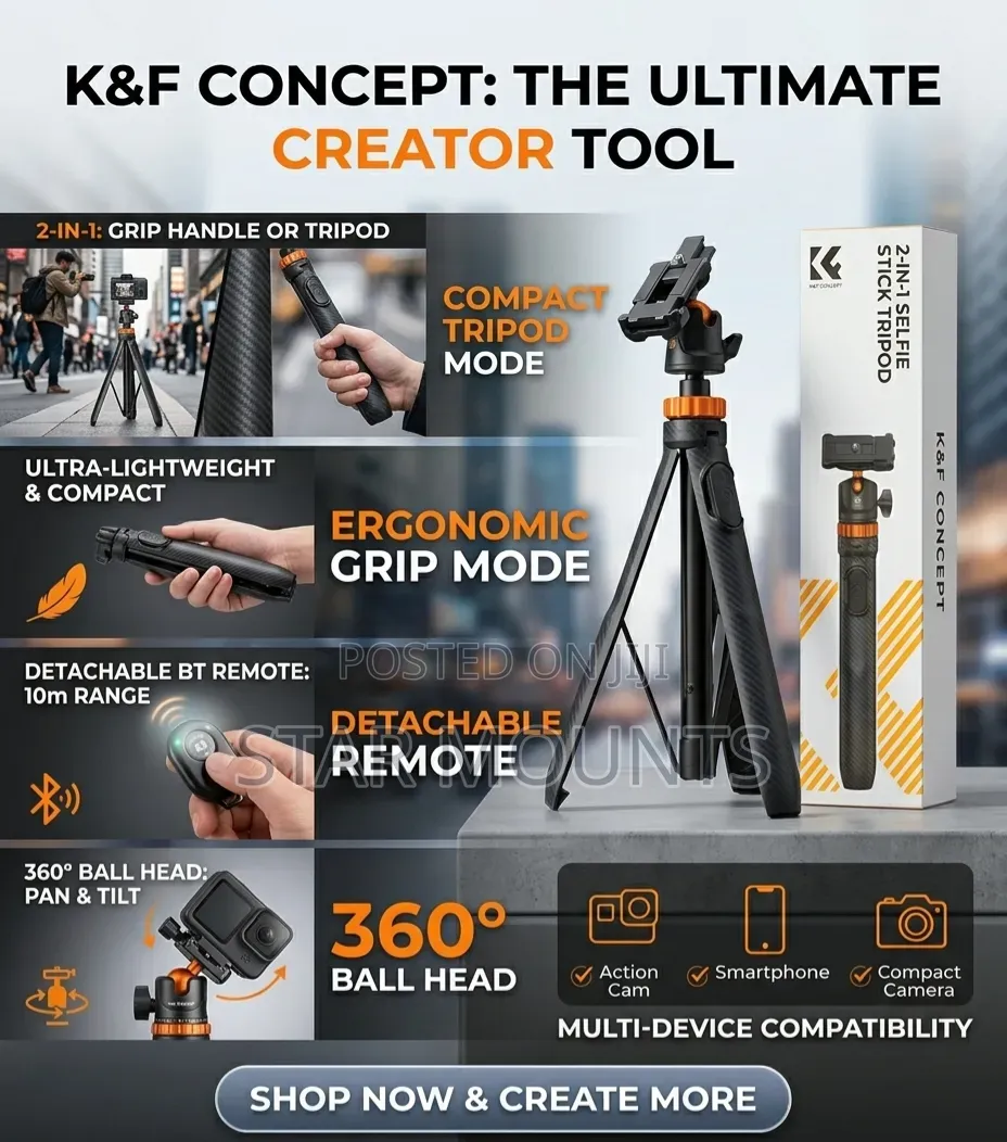 K F 2in1 Selfie Tripod