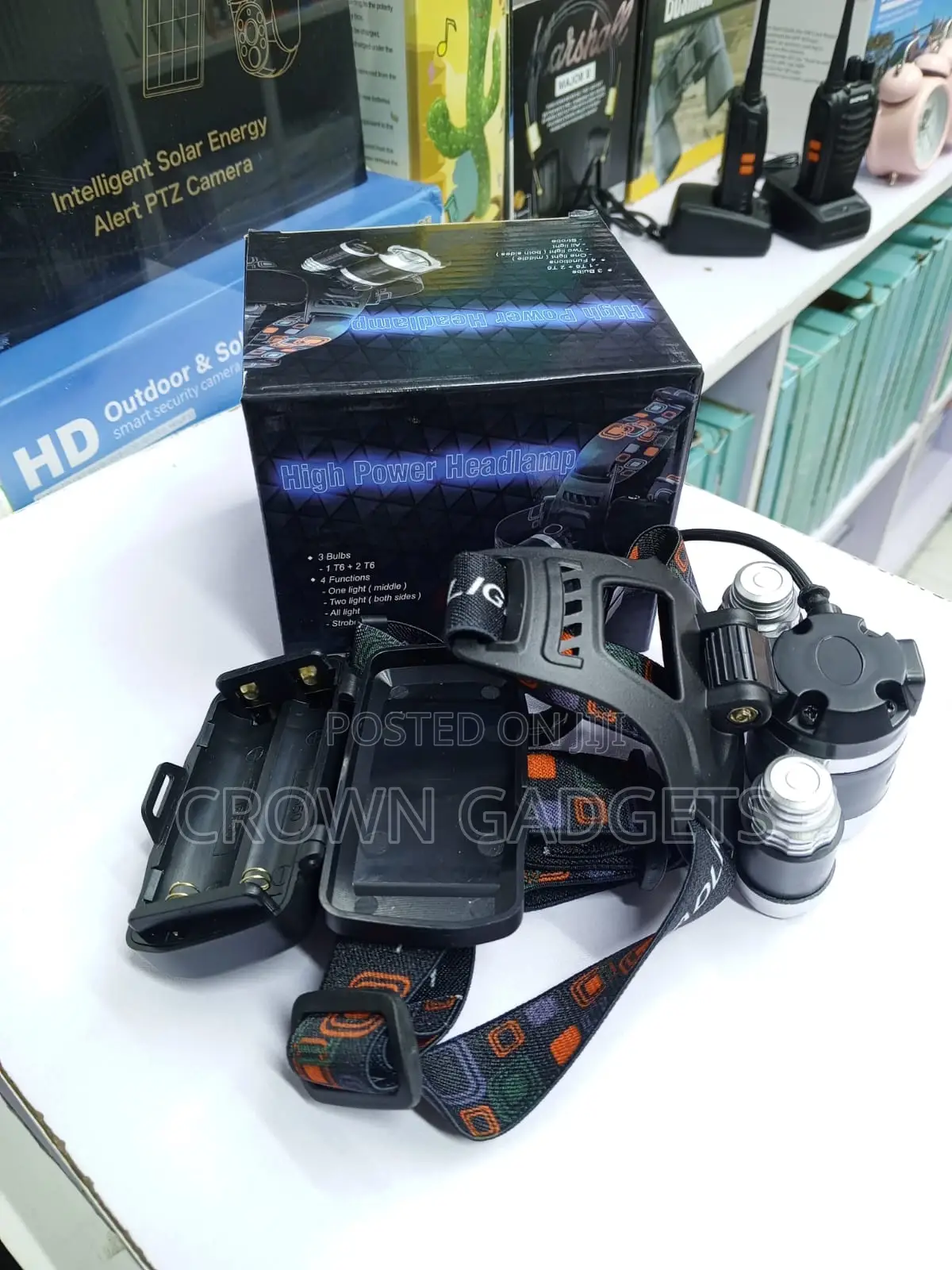 3 Bulb Led Headlamp Usb Rechargeable Outdoor Flashlight