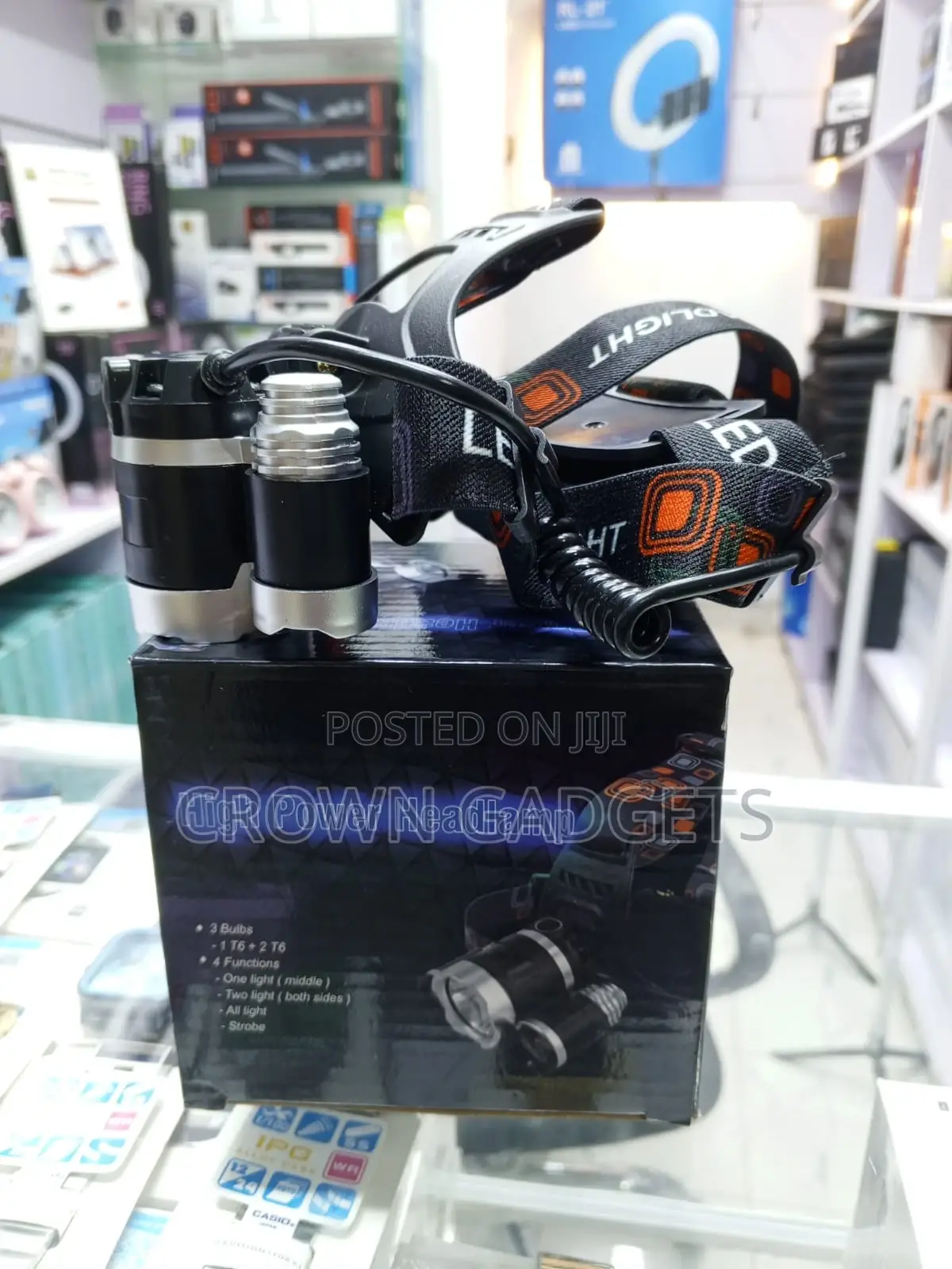 3 Bulb Led Headlamp Usb Rechargeable Outdoor Flashlight