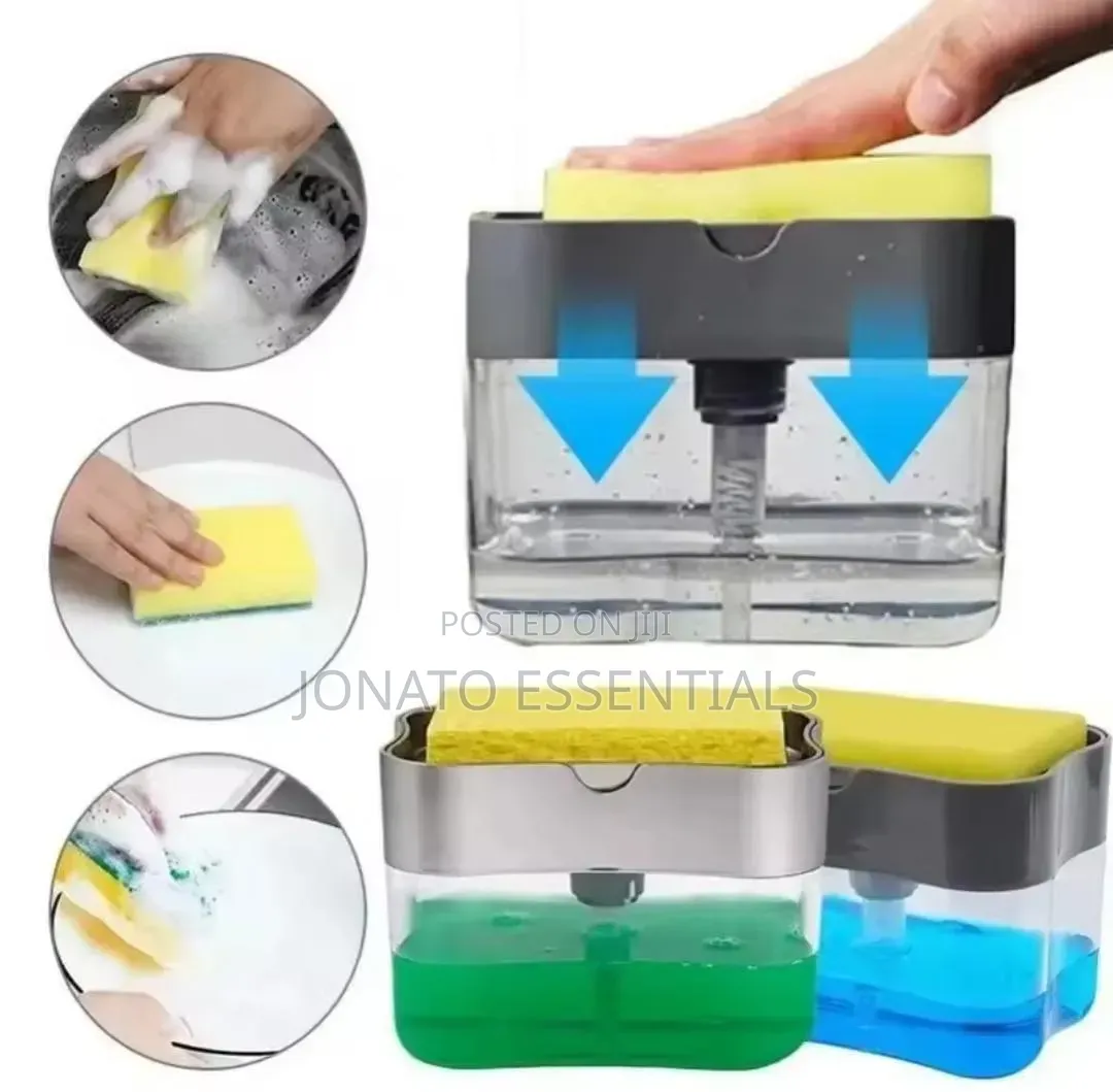 Dishwashing Liquid Soap Dispenser Pump Sponge Holder Organizer