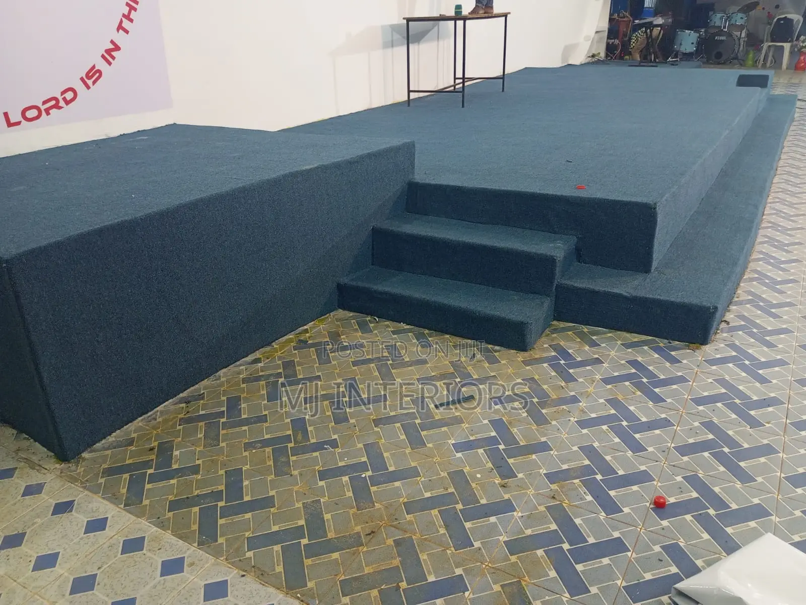 Beautiful Blue Navy Carpet for Church Stage Flooring