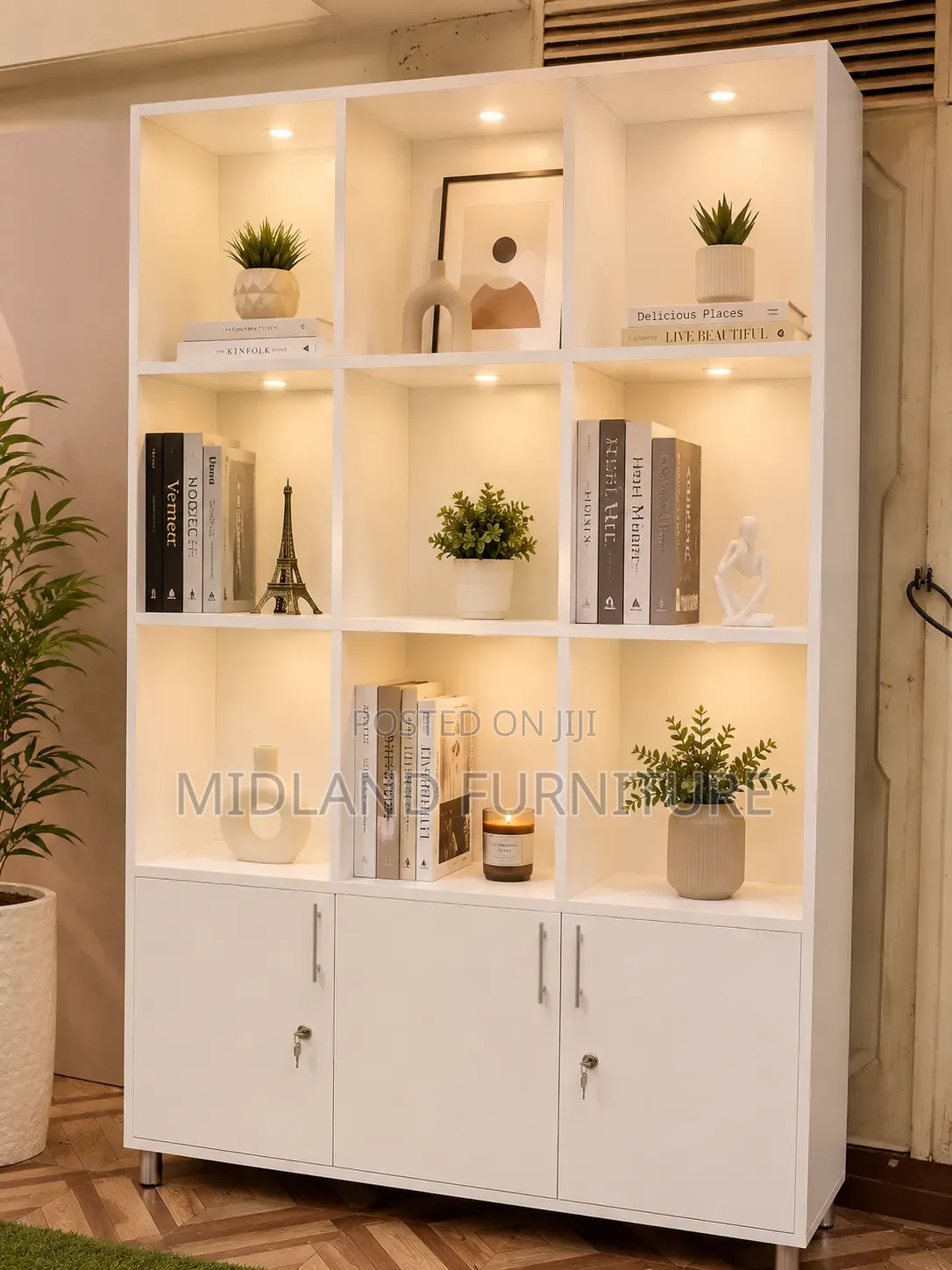 White Bookshelf Cupboard