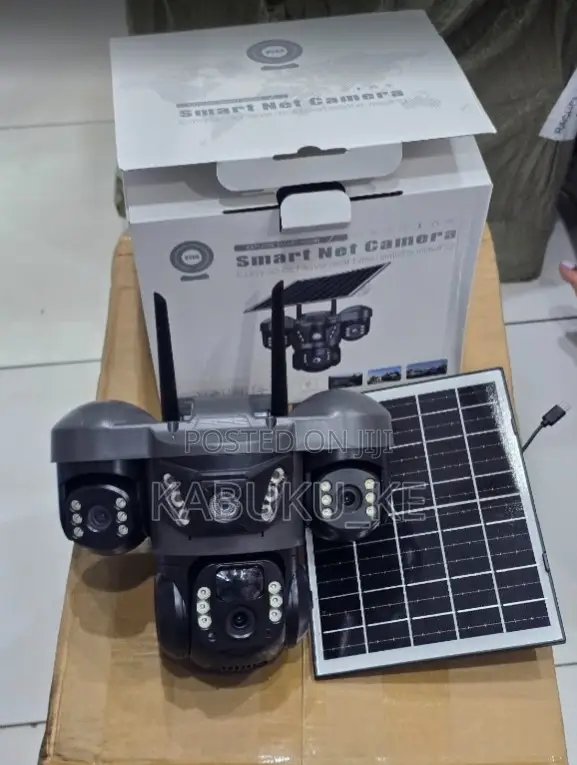 PTZ 4g (Simcard) V380 Triple Lens Three Screens Camera Solar Powered