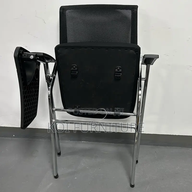 Office Chair : Black Foldable Training Office Chairs With Writing Pads