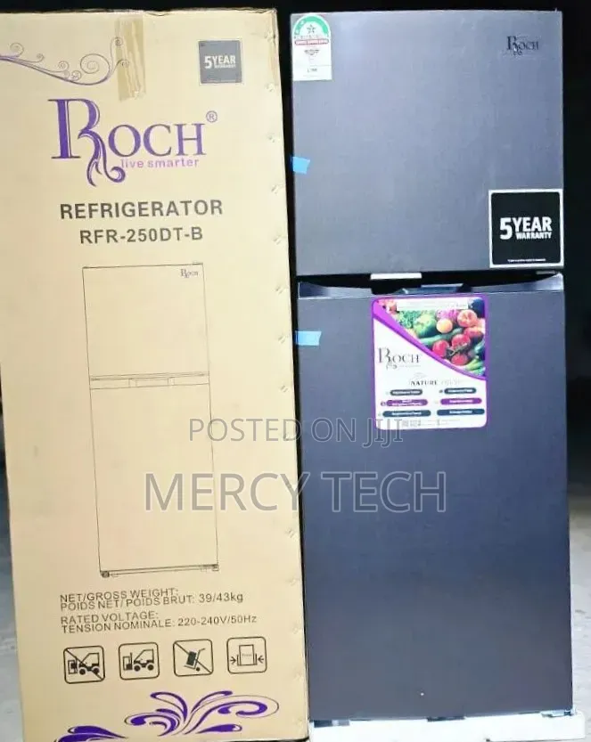 Roch RFR-250dt-B 197l Double Door No Frost Refrigerator