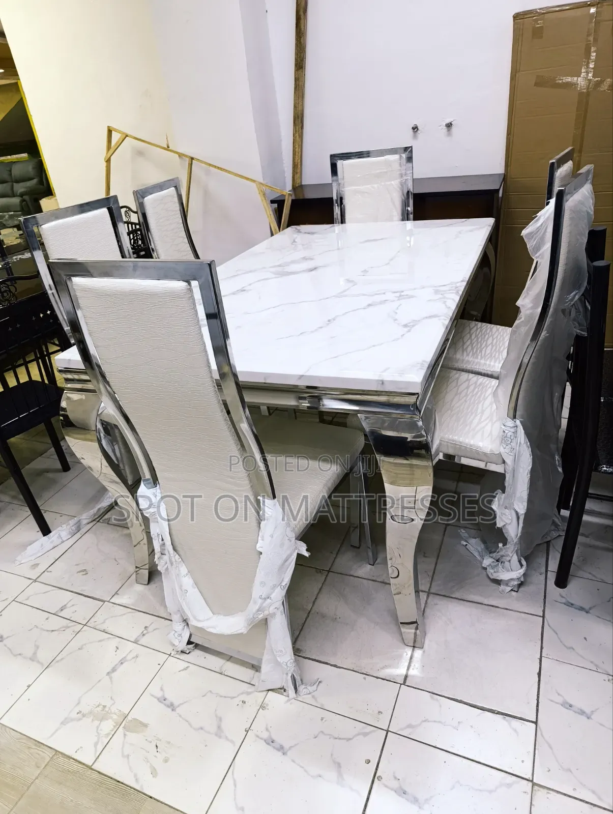 Pure White 6-Seater Dining Table Set. Delivery Available Countrywide.