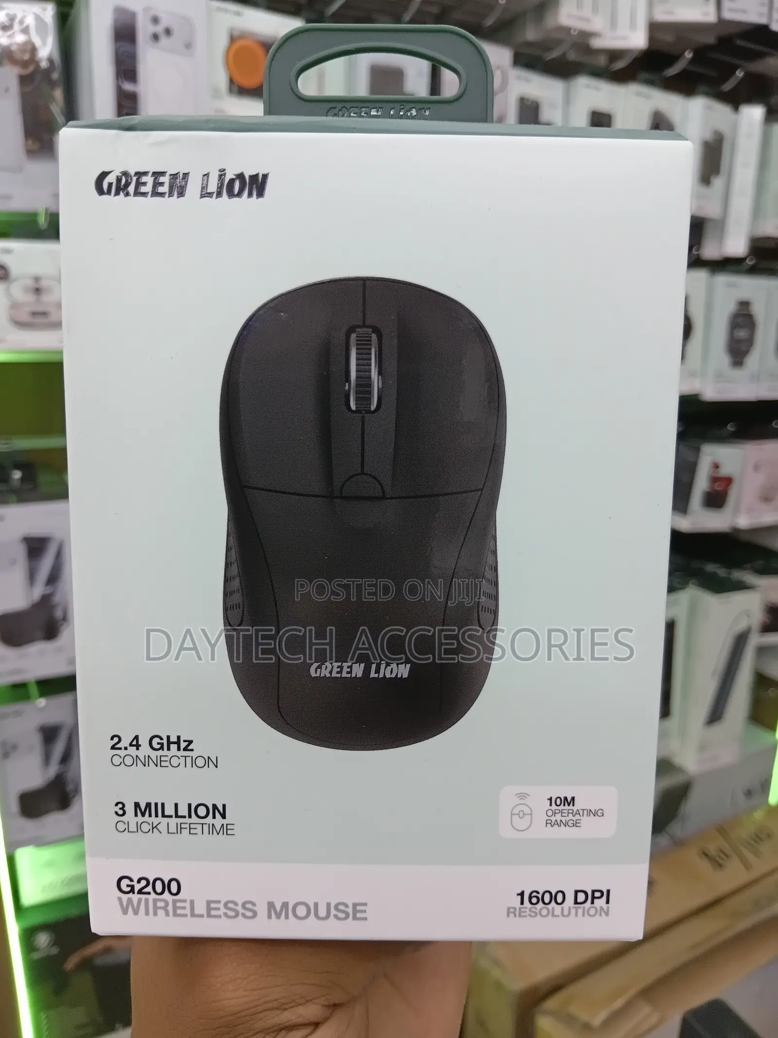 This Is a Green Lion G200 Wireless Mouse in Black.