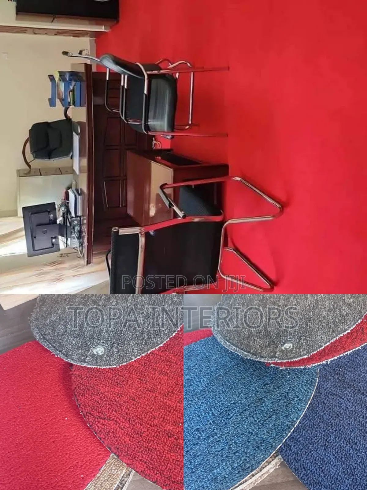 Red Office Floor Carpets for Wall to Wall Carpeting
