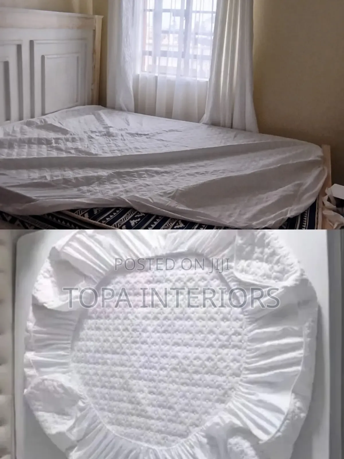 White Fitted Bedsheet Design Pure Waterproof Mattress Protector