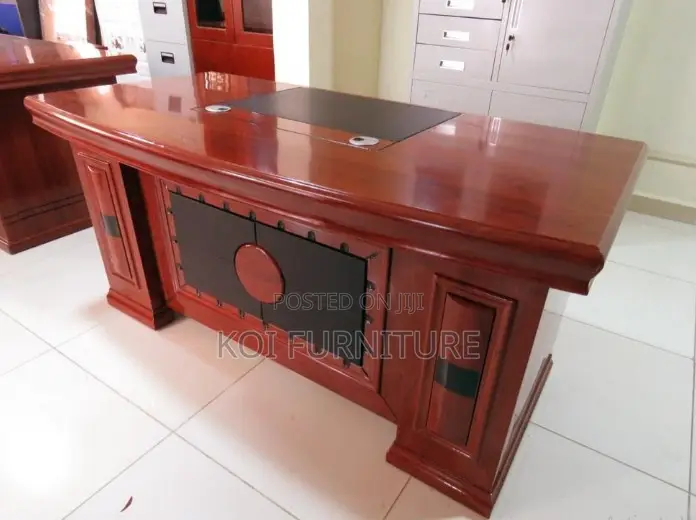 Office Desk : 1.6-Meter Mahogany Finish Executive Office Desk
